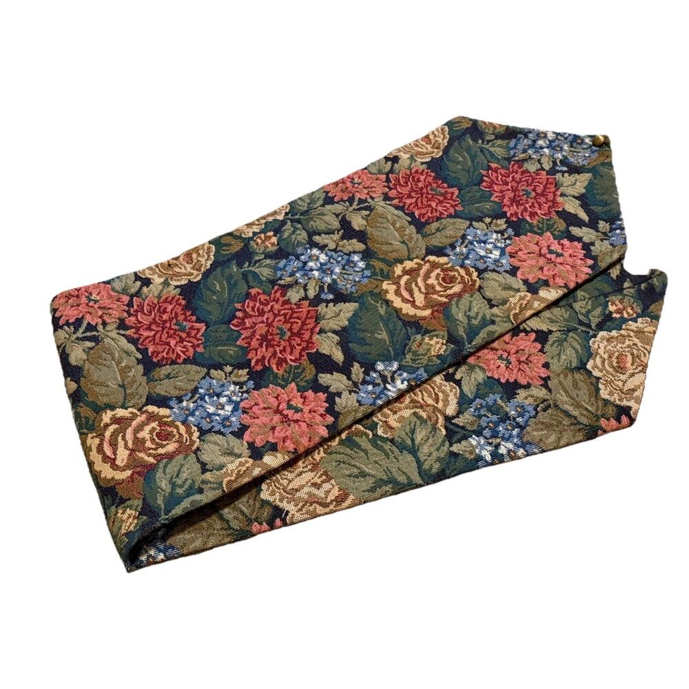 Stunning Custom Made Table Runner Luxury Home Decor Needlepoint Floral Print